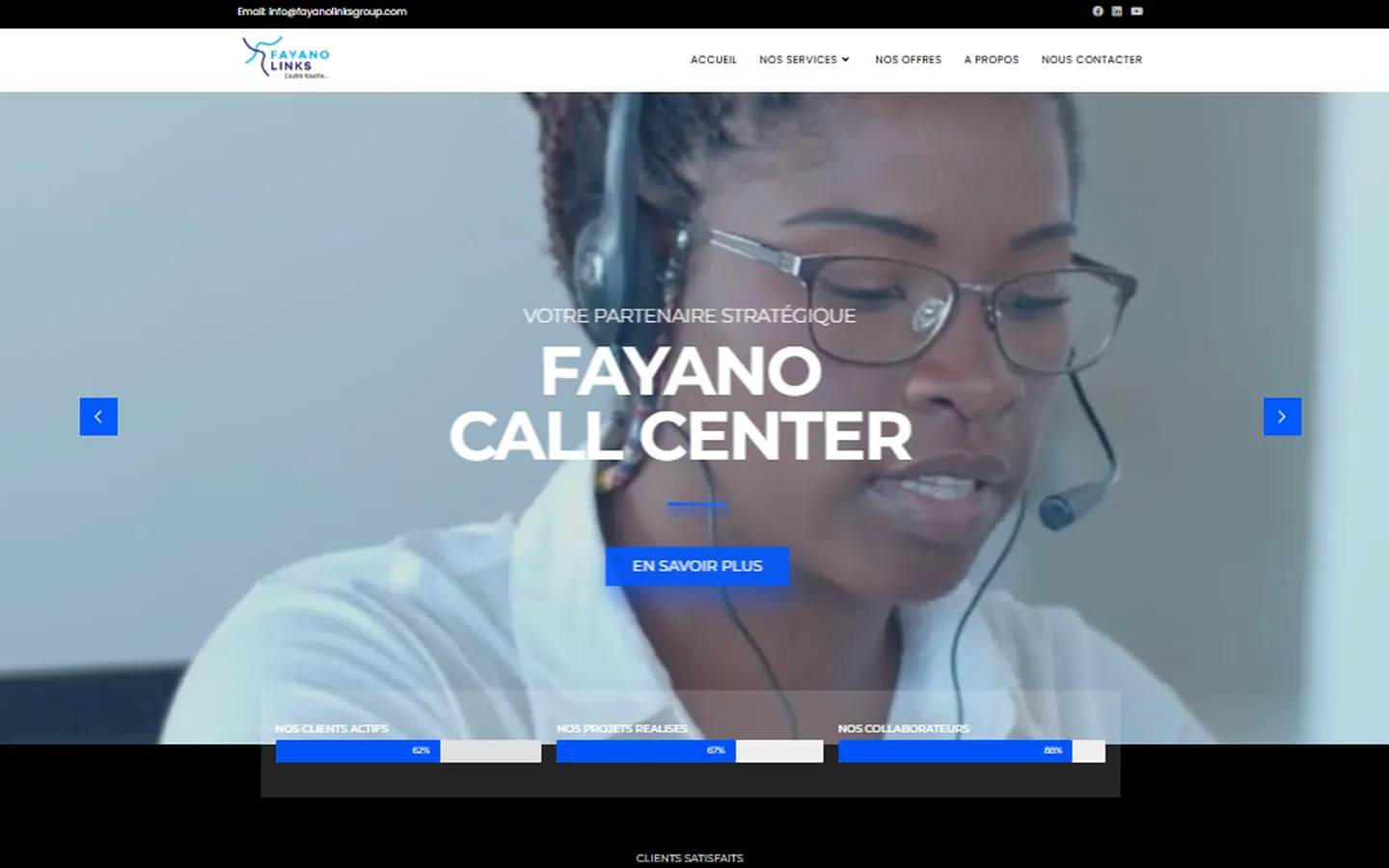Fayanolinks Group — page d'accueil sur ordinateur