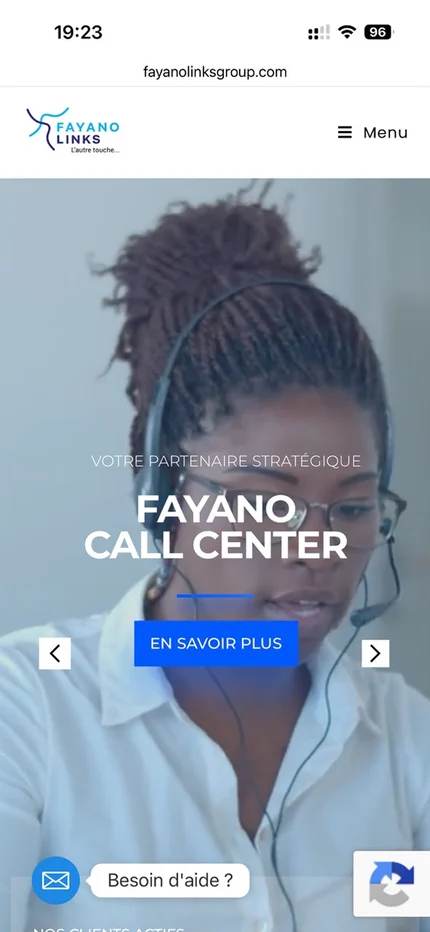 Fayanolinks Group — page d'accueil sur iPhone