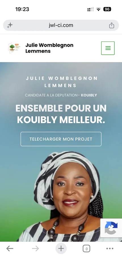 Julie Womblegnon Lemmens — page d'accueil sur iPhone